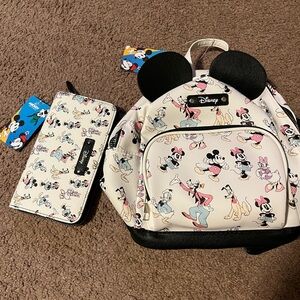 Disney Mickey & Friends Mini Backpack and Wallet Set – Loungefly Style, NWT